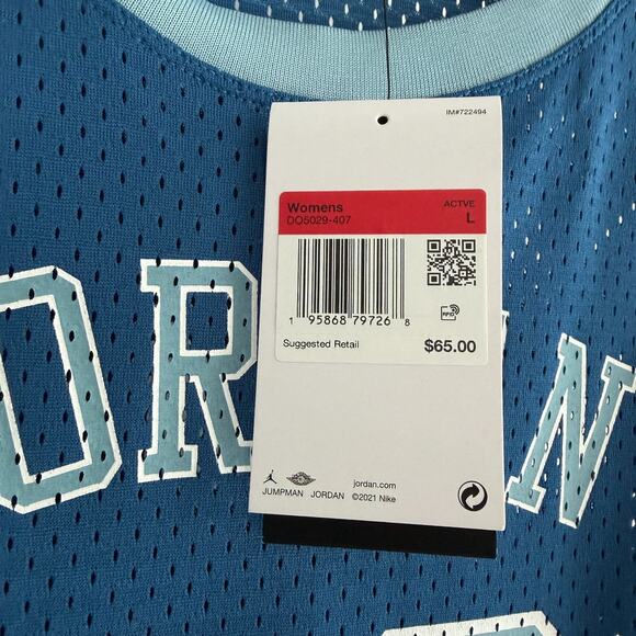 Nike Air Jordan Jersey Dress Blue Heritage Mesh 23 Basketball UNCD05029-407 - Picture 9 of 12